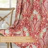 image:imageDriftAway Floral Red Curtains for Bedroom 80 Blackout Thermal Insulated Lined Double Layer Vintage Peacock Printed Pattern Darkening Drapes for Living Room Grommet 2 Panels 52 Inch by 84 Inch RedRed