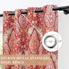 image:imageDriftAway Floral Red Curtains for Bedroom 80 Blackout Thermal Insulated Lined Double Layer Vintage Peacock Printed Pattern Darkening Drapes for Living Room Grommet 2 Panels 52 Inch by 84 Inch RedRed