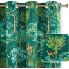 image:imageDriftAway Floral Red Curtains for Bedroom 80 Blackout Thermal Insulated Lined Double Layer Vintage Peacock Printed Pattern Darkening Drapes for Living Room Grommet 2 Panels 52 Inch by 84 Inch RedEmerald Green