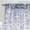 image:imageDriftAway Floral Sheer Curtains for Living Room Purple Flower Printed Light Filtering Curtain Drapes for Bedroom 96 Inches Long 2 Panels Set Rod Pocket Window Treatments Modern Elegant Curtain PurplePattern 2purple