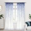image:imageDriftAway Floral Sheer Curtains for Living Room Purple Flower Printed Light Filtering Curtain Drapes for Bedroom 96 Inches Long 2 Panels Set Rod Pocket Window Treatments Modern Elegant Curtain PurplePattern 2purple