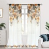 image:imageDriftAway Floral Sheer Curtains for Living Room Purple Flower Printed Light Filtering Curtain Drapes for Bedroom 96 Inches Long 2 Panels Set Rod Pocket Window Treatments Modern Elegant Curtain PurplePattern 7yellow Brown