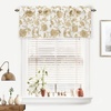 image:imageDriftAway Freda Jacobean Floral Linen Blend Blackout Thermal Insulated Energy Saving Privacy Window Linen Curtain Valance Rod Pocket 2 Layers 2 Pack 52 Inch by 14 Inch Plus 2 Inch Header TaupeTaupe