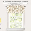 image:imageDriftAway Freda Jacobean Floral Linen Blend Blackout Thermal Insulated Energy Saving Privacy Window Linen Curtain Valance Rod Pocket 2 Layers 2 Pack 52 Inch by 14 Inch Plus 2 Inch Header TaupeTaupe
