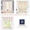 image:imageDriftAway Harper Ink Floral Pattern Window Treatment Valance Curtain Living Room Bedroom Dining Room Rod Pocket 52 Inch by 18 Inch Plus 2 Inch Header Watercolor Painting BeigeBeige