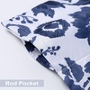 image:imageDriftAway Julia Room Darkening Window Treatment for Bay Window Knife Edge Swag Curtain Valance Watercolor Blooming Floral for Kitchen Tier Curtain Living Room Bathroom Rod Pocket 2 Panels W36xL63 Navy