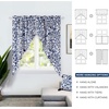 image:imageDriftAway Julia Room Darkening Window Treatment for Bay Window Knife Edge Swag Curtain Valance Watercolor Blooming Floral for Kitchen Tier Curtain Living Room Bathroom Rod Pocket 2 Panels W36xL63 Navy