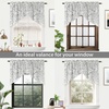 image:imageDriftAway Julia Room Darkening Window Treatment for Bay Window Knife Edge Swag Curtain Valance Watercolor Blooming Floral for Kitchen Tier Curtain Living Room Bathroom Rod Pocket 2 Panels W36xL35 Gray