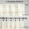 image:imageDriftAway Kitchen Curtain Valance for Windows 18 Inch White Sheer Voile Chiffon Curtains for Bedroom Living Room Embroidered Pom Pom Light Filtering Rod Pocket Extra Wide Window Toppers 1 PanelRuffle Light Linen