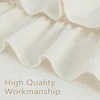 image:imageDriftAway Kitchen Curtain Valance for Windows 18 Inch White Sheer Voile Chiffon Curtains for Bedroom Living Room Embroidered Pom Pom Light Filtering Rod Pocket Extra Wide Window Toppers 1 PanelRuffle Light Linen