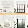 image:imageDriftAway Kitchen Curtain Valance for Windows 18 Inch White Sheer Voile Chiffon Curtains for Bedroom Living Room Embroidered Pom Pom Light Filtering Rod Pocket Extra Wide Window Toppers 1 PanelSheer White