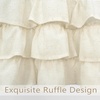 image:imageDriftAway Kitchen Curtain Valance for Windows 18 Inch White Sheer Voile Chiffon Curtains for Bedroom Living Room Embroidered Pom Pom Light Filtering Rod Pocket Extra Wide Window Toppers 1 PanelRuffle Light Linen