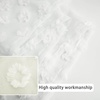 image:imageDriftAway Kitchen Curtain Valance for Windows 18 Inch White Sheer Voile Chiffon Curtains for Bedroom Living Room Embroidered Pom Pom Light Filtering Rod Pocket Extra Wide Window Toppers 1 PanelSheer White