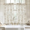 image:imageDriftAway Kitchen Curtains Orange Harvest Floral Linen Short Curtains Cafe 36 Inch Length for Living Room Bathroom Autumn Fall Printed Patterned Vintage Rod Pocket 2 Panels Orange Coral GoldFreda Taupe