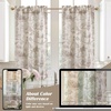 image:imageDriftAway Kitchen Curtains Orange Harvest Floral Linen Short Curtains Cafe 36 Inch Length for Living Room Bathroom Autumn Fall Printed Patterned Vintage Rod Pocket 2 Panels Orange Coral GoldToile Beige