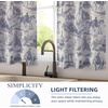 image:imageDriftAway Kitchen Curtains Orange Harvest Floral Linen Short Curtains Cafe 36 Inch Length for Living Room Bathroom Autumn Fall Printed Patterned Vintage Rod Pocket 2 Panels Orange Coral GoldToile Navy