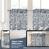image:imageDriftAway Kitchen Curtains Orange Harvest Floral Linen Short Curtains Cafe 36 Inch Length for Living Room Bathroom Autumn Fall Printed Patterned Vintage Rod Pocket 2 Panels Orange Coral GoldJulia Navy