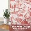 image:imageDriftAway Kitchen Curtains Orange Harvest Floral Linen Short Curtains Cafe 36 Inch Length for Living Room Bathroom Autumn Fall Printed Patterned Vintage Rod Pocket 2 Panels Orange Coral GoldToile Red