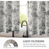 image:imageDriftAway Kitchen Curtains Orange Harvest Floral Linen Short Curtains Cafe 36 Inch Length for Living Room Bathroom Autumn Fall Printed Patterned Vintage Rod Pocket 2 Panels Orange Coral GoldToile Black