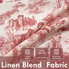 image:imageDriftAway Kitchen Curtains Orange Harvest Floral Linen Short Curtains Cafe 36 Inch Length for Living Room Bathroom Autumn Fall Printed Patterned Vintage Rod Pocket 2 Panels Orange Coral GoldToile Red