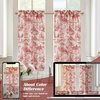 image:imageDriftAway Kitchen Curtains Orange Harvest Floral Linen Short Curtains Cafe 36 Inch Length for Living Room Bathroom Autumn Fall Printed Patterned Vintage Rod Pocket 2 Panels Orange Coral GoldToile Red
