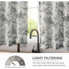 image:imageDriftAway Kitchen Curtains Orange Harvest Floral Linen Short Curtains Cafe 36 Inch Length for Living Room Bathroom Autumn Fall Printed Patterned Vintage Rod Pocket 2 Panels Orange Coral GoldToile Black