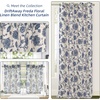 image:imageDriftAway Kitchen Curtains Orange Harvest Floral Linen Short Curtains Cafe 36 Inch Length for Living Room Bathroom Autumn Fall Printed Patterned Vintage Rod Pocket 2 Panels Orange Coral GoldFreda Navy