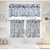 image:imageDriftAway Kitchen Curtains Orange Harvest Floral Linen Short Curtains Cafe 36 Inch Length for Living Room Bathroom Autumn Fall Printed Patterned Vintage Rod Pocket 2 Panels Orange Coral GoldJulia Navy