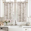 image:imageDriftAway Kitchen Curtains Orange Harvest Floral Linen Short Curtains Cafe 36 Inch Length for Living Room Bathroom Autumn Fall Printed Patterned Vintage Rod Pocket 2 Panels Orange Coral GoldToile Beige