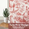 image:imageDriftAway Kitchen Curtains Orange Harvest Floral Linen Short Curtains Cafe 36 Inch Length for Living Room Bathroom Autumn Fall Printed Patterned Vintage Rod Pocket 2 Panels Orange Coral GoldToile Red