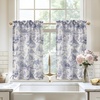 image:imageDriftAway Kitchen Curtains Orange Harvest Floral Linen Short Curtains Cafe 36 Inch Length for Living Room Bathroom Autumn Fall Printed Patterned Vintage Rod Pocket 2 Panels Orange Coral GoldToile Navy