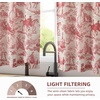 image:imageDriftAway Kitchen Curtains Orange Harvest Floral Linen Short Curtains Cafe 36 Inch Length for Living Room Bathroom Autumn Fall Printed Patterned Vintage Rod Pocket 2 Panels Orange Coral GoldToile Red