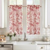 image:imageDriftAway Kitchen Curtains Orange Harvest Floral Linen Short Curtains Cafe 36 Inch Length for Living Room Bathroom Autumn Fall Printed Patterned Vintage Rod Pocket 2 Panels Orange Coral GoldToile Red