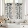 image:imageDriftAway Kitchen Curtains Orange Harvest Floral Linen Short Curtains Cafe 36 Inch Length for Living Room Bathroom Autumn Fall Printed Patterned Vintage Rod Pocket 2 Panels Orange Coral GoldToile Black