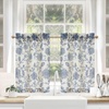 image:imageDriftAway Kitchen Curtains Orange Harvest Floral Linen Short Curtains Cafe 36 Inch Length for Living Room Bathroom Autumn Fall Printed Patterned Vintage Rod Pocket 2 Panels Orange Coral GoldFreda Navy