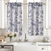 image:imageDriftAway Kitchen Curtains Orange Harvest Floral Linen Short Curtains Cafe 36 Inch Length for Living Room Bathroom Autumn Fall Printed Patterned Vintage Rod Pocket 2 Panels Orange Coral GoldToile Navy