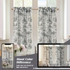 image:imageDriftAway Kitchen Curtains Orange Harvest Floral Linen Short Curtains Cafe 36 Inch Length for Living Room Bathroom Autumn Fall Printed Patterned Vintage Rod Pocket 2 Panels Orange Coral GoldToile Black