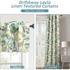 image:imageDriftAway Layla Classic America Style Floral Leaves Room Darkening Window Curtain Valance Rod Pocket Single 52 Inch by 14 Inch Plus 2 Inch Header Ivory Teal GrayLinen Teal Gray