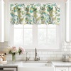 image:imageDriftAway Layla Classic America Style Floral Leaves Room Darkening Window Curtain Valance Rod Pocket Single 52 Inch by 14 Inch Plus 2 Inch Header Ivory Teal GrayLinen Teal Gray