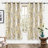 image:imageDriftAway Leah Abstract Floral Blossom Ink Painting Room Darkening Thermal Insulated Grommet Unlined Window Curtains 2 Panels Each Size 52 Inch by 84 Inch Red Rust Orange Gold YellowGolden YellowGray