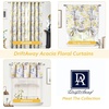 image:imageDriftAway Leah Abstract Floral Blossom Ink Painting Room Darkening Thermal Insulated Grommet Unlined Window Curtains 2 Panels Each Size 52 Inch by 84 Inch Red Rust Orange Gold YellowFull Blackout Yellow