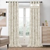 image:imageDriftAway Linen Floral Paisley Blackout Curtains Grommet W52 x L84 RedFredacamel Beige