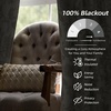image:imageDriftAway Linen Floral Paisley Blackout Curtains Grommet W52 x L84 RedFredacamel Beige