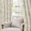 image:imageDriftAway Linen Floral Paisley Blackout Curtains Grommet W52 x L84 RedFredacamel Beige