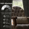 image:imageDriftAway Linen Floral Paisley Blackout Curtains Grommet W52 x L84 RedFredacamel Beige