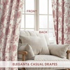 image:imageDriftAway Linen Floral Paisley Blackout Curtains Grommet W52 x L84 RedFredadusty Rose