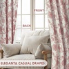 image:imageDriftAway Linen Floral Paisley Blackout Curtains Grommet W52 x L84 RedFredadusty Rose