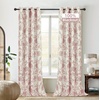 image:imageDriftAway Linen Floral Paisley Blackout Curtains Grommet W52 x L84 RedFredadusty Rose