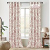 image:imageDriftAway Linen Floral Paisley Blackout Curtains Grommet W52 x L84 RedFredadusty Rose