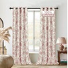 image:imageDriftAway Linen Floral Paisley Blackout Curtains Grommet W52 x L84 RedFredadusty Rose